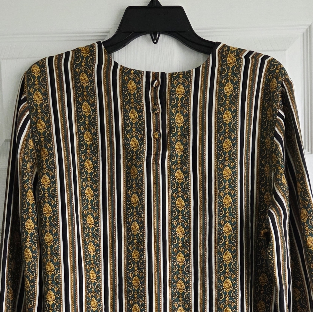 Vintage!!! Talbots ✨️ Silk Long Sleeve Women's Blouse Size 14 - Picture 9 of 12